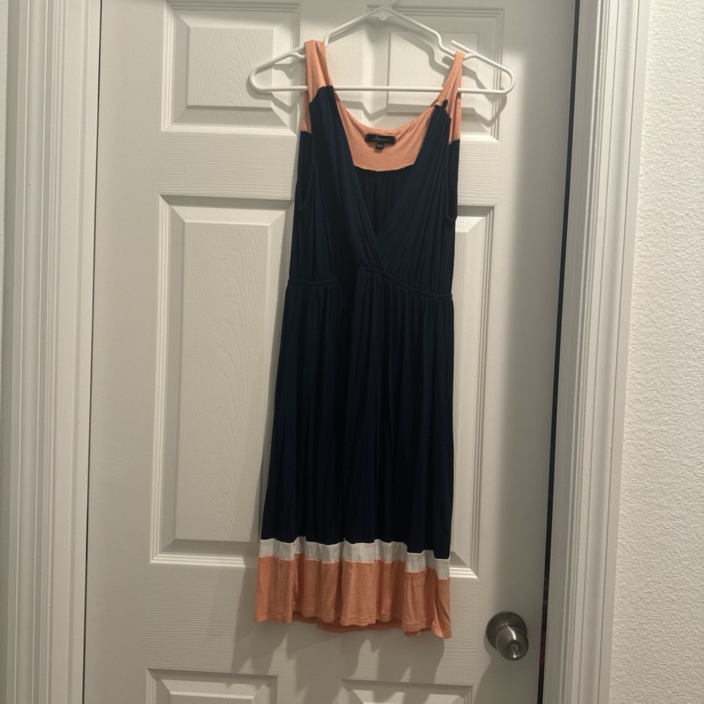Soprano Black and Peach Midi Dress